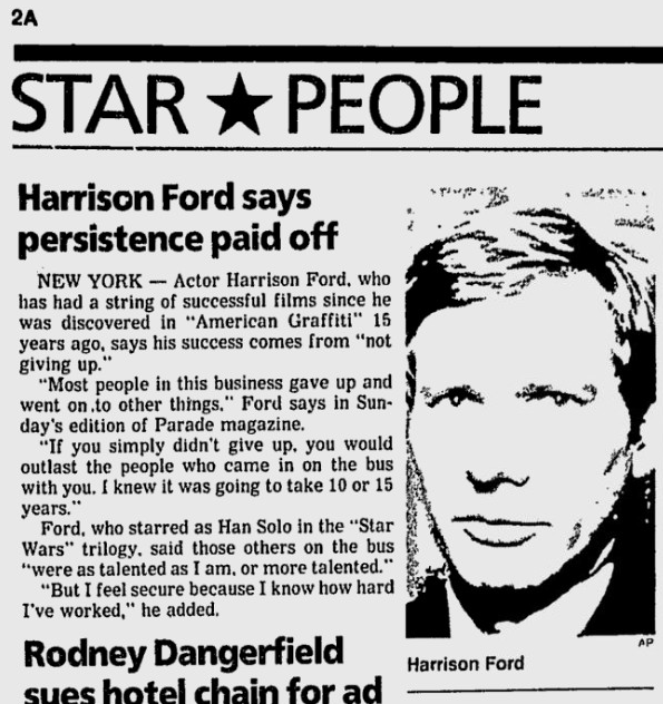 Ocala Star Banner Dec 26, 1988 (Harrison Ford)